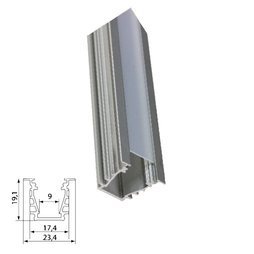 Profil LED Adanc Capac Mat